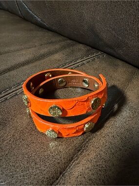 Tory Burch Double Tour Stud Bracelet In Neon Orange 🍊